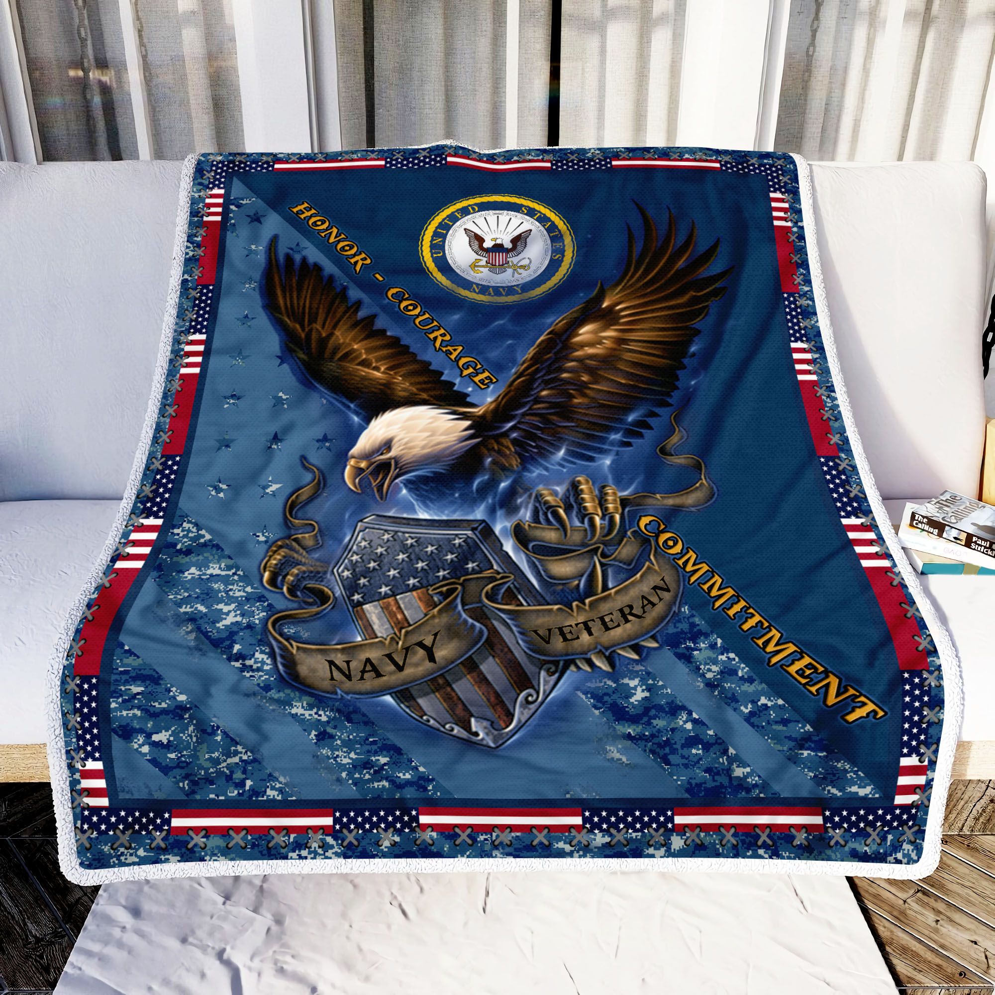 United States Navy Veteran Fleece Blanket