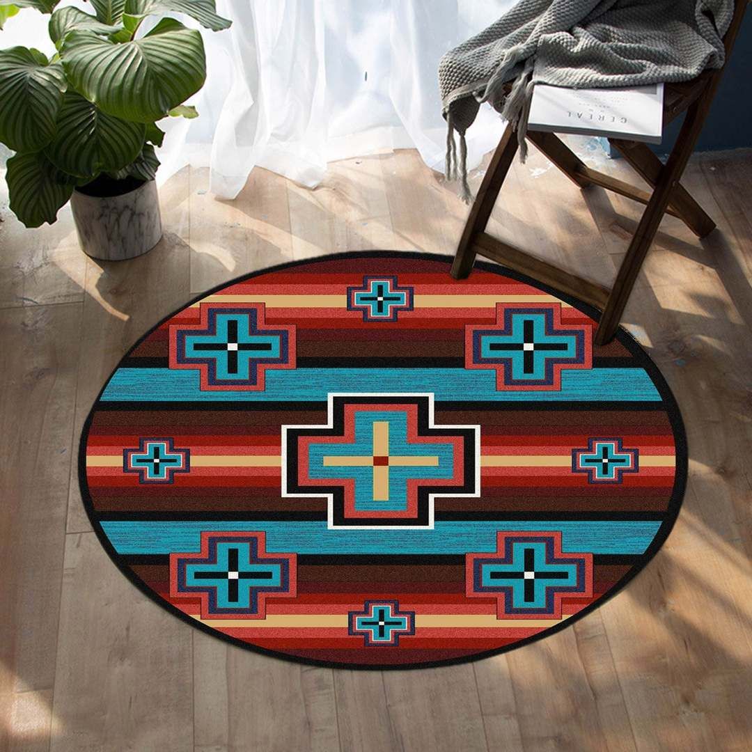 United Tribal Pattern Native American Round Carpet