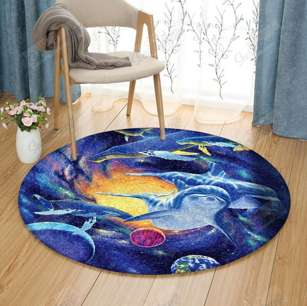Universe Dolphin Round Carpet