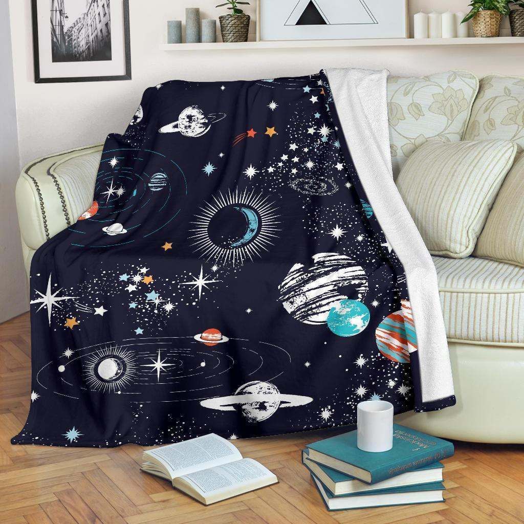 Universe Galaxy Outer Space Sherpa Fleece Blanket