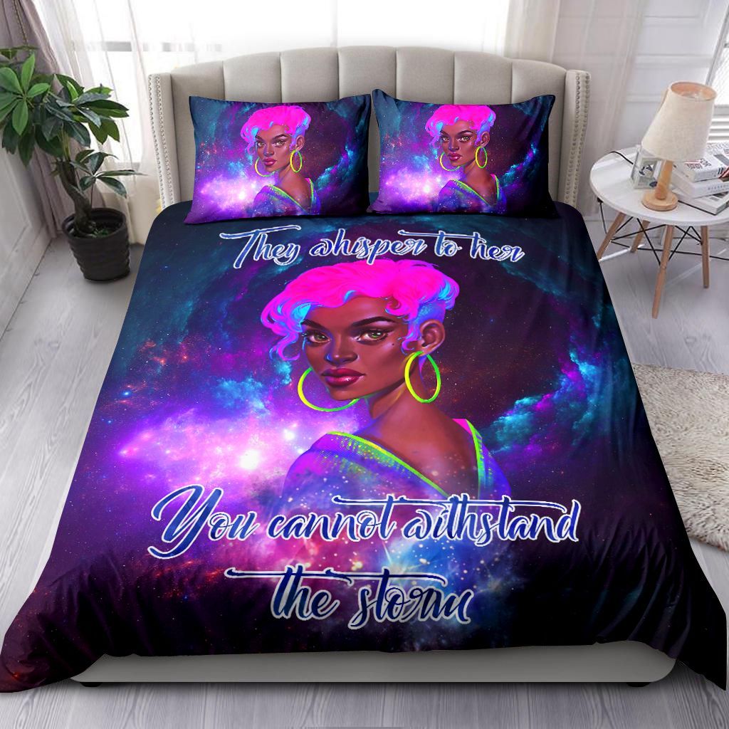 Universe Storming Black Girl Bedding Set