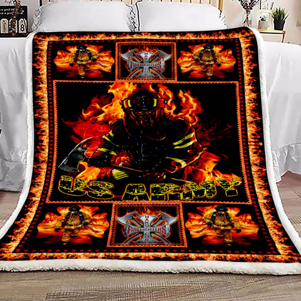 Us Army Firefighter Fleece Blanket