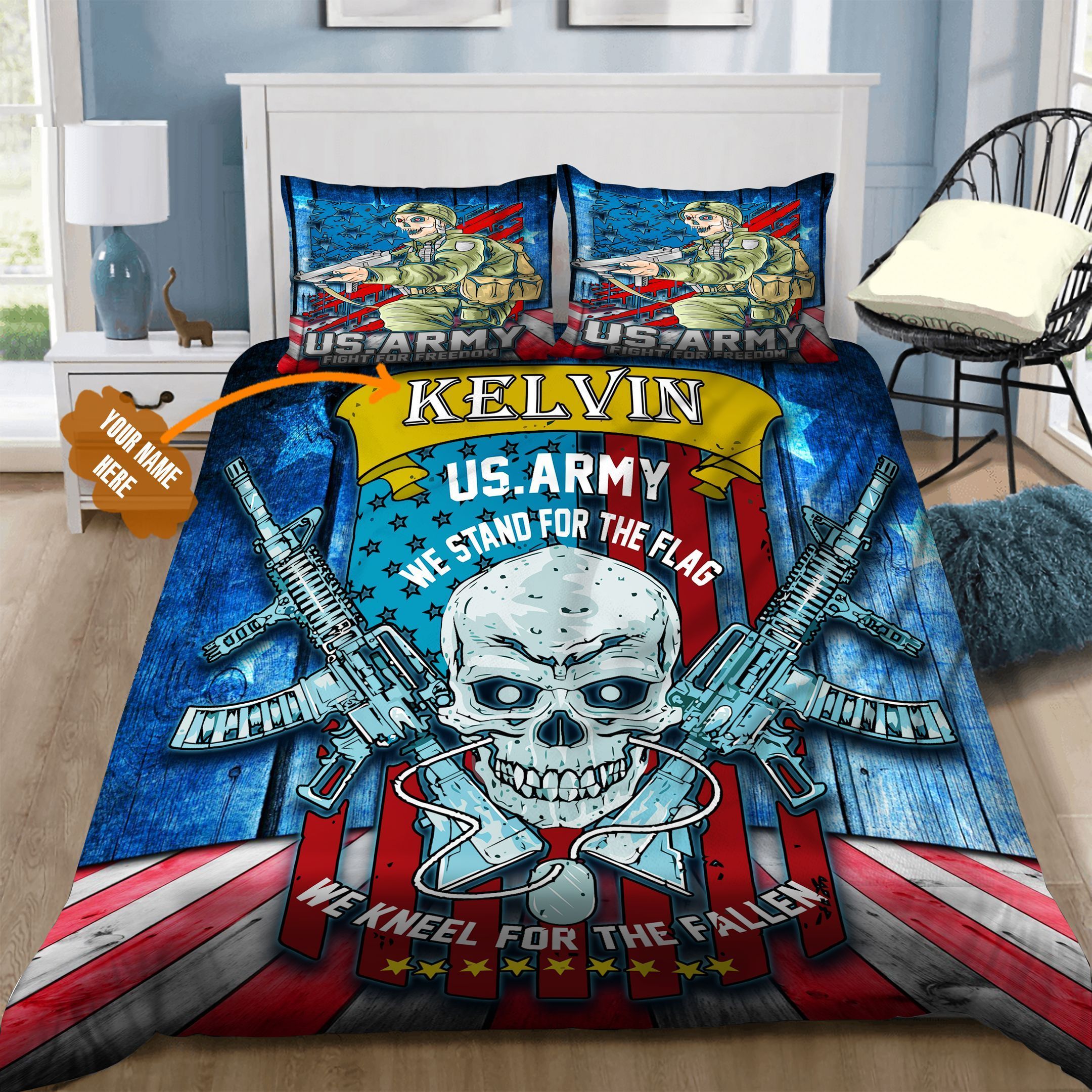 US Army Personalized Bedding Set