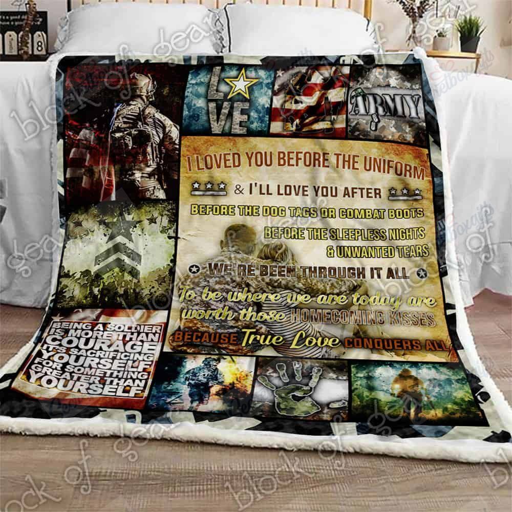US Army Proud Wife Fleece Blanket