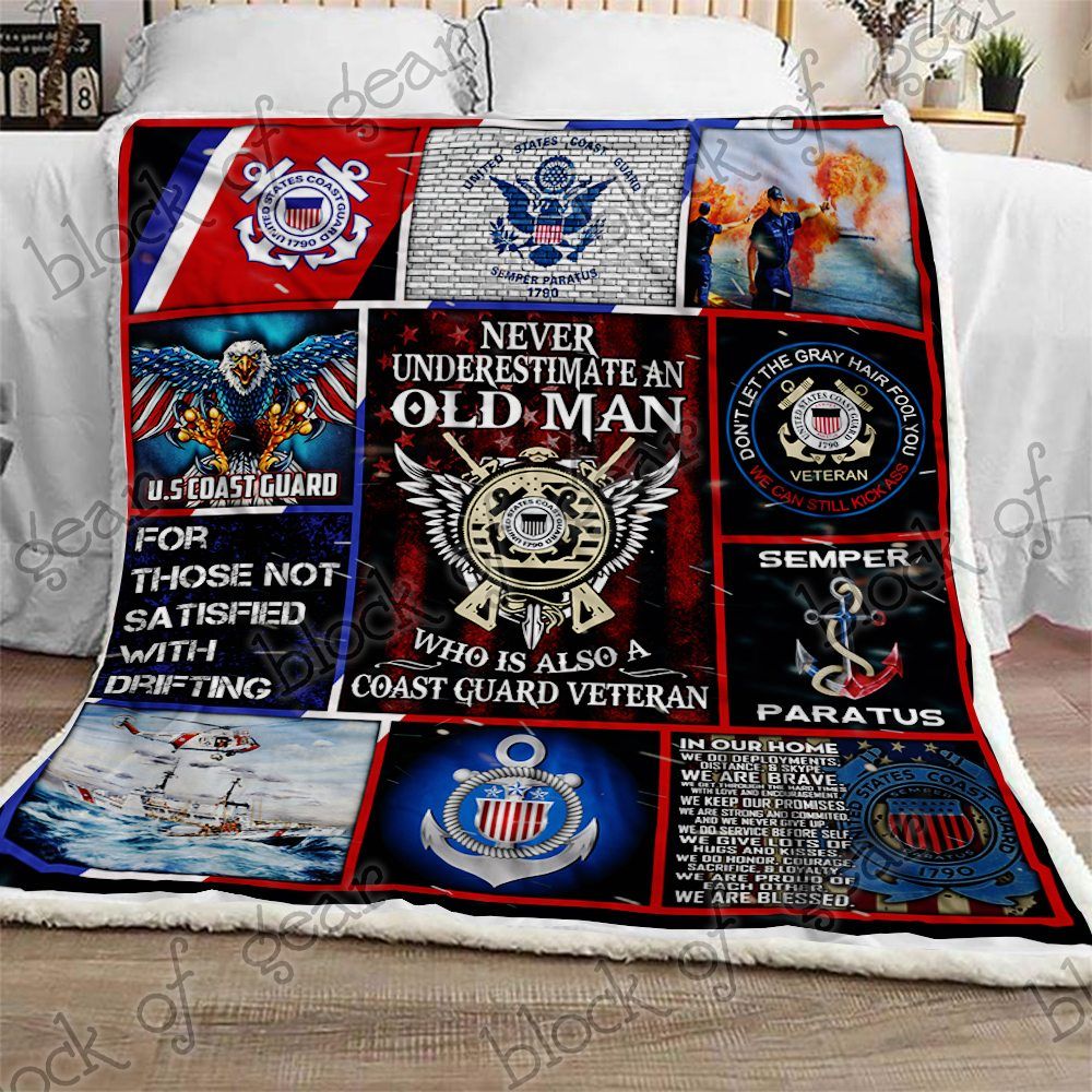 US Coast Guard Veteran Sherpa Fleece Blanket