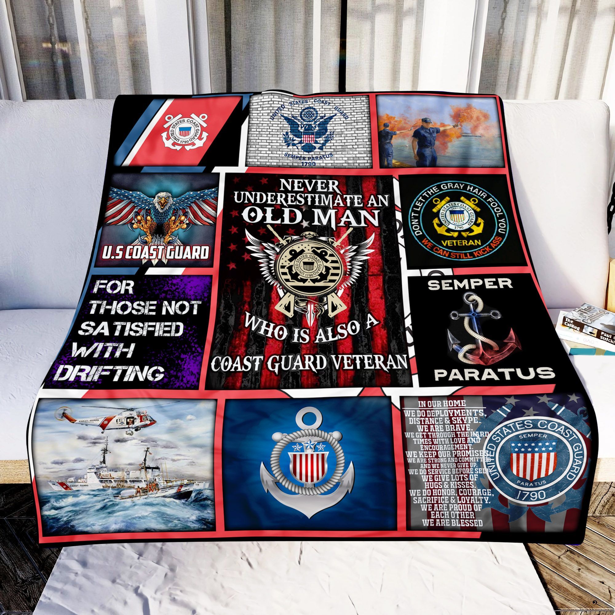 US Coast Guard Veteran Sherpa Fleece Blanket