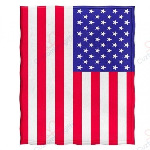 Us Flag American Flag Sherpa Fleece Blanket