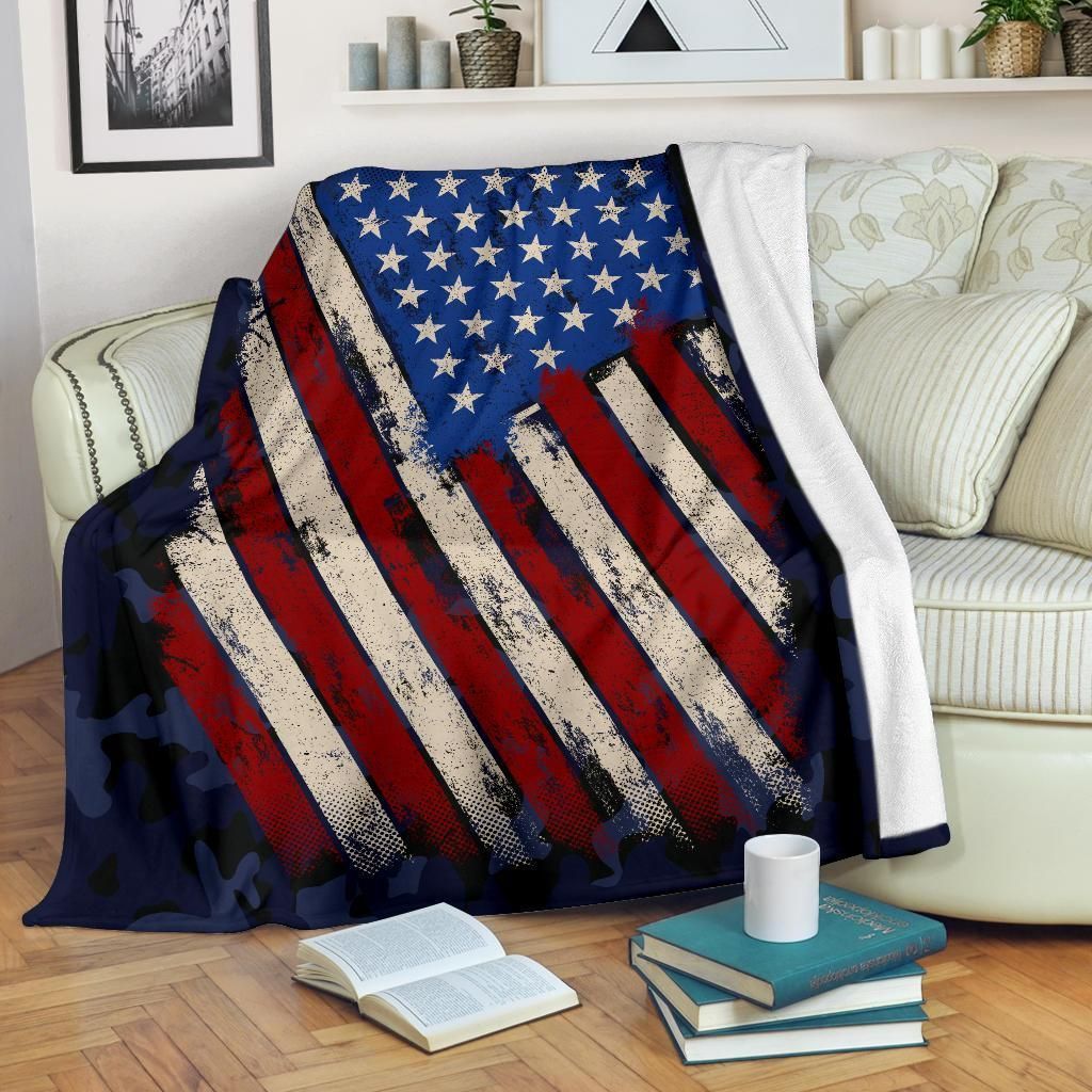 US Flag Sherpa Fleece Blanket