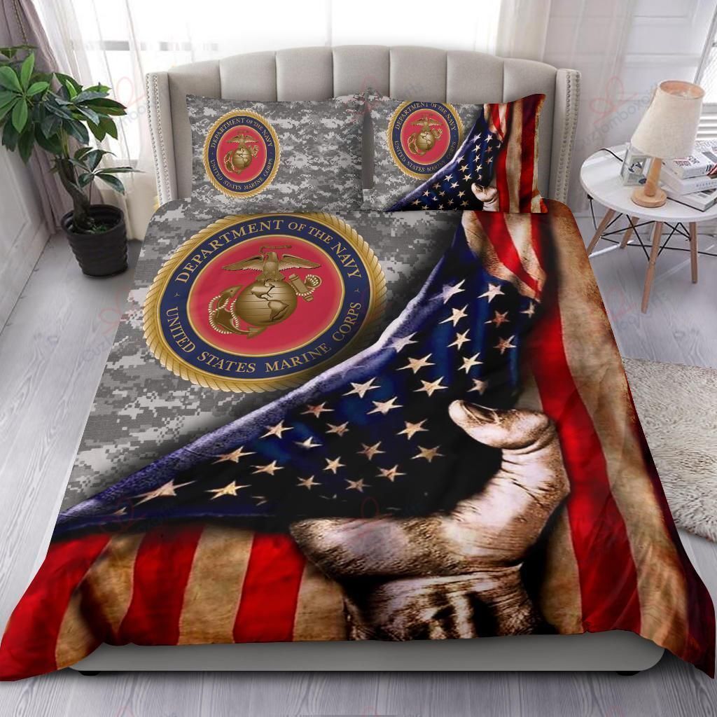 Us Marine American Flag Bedding Set