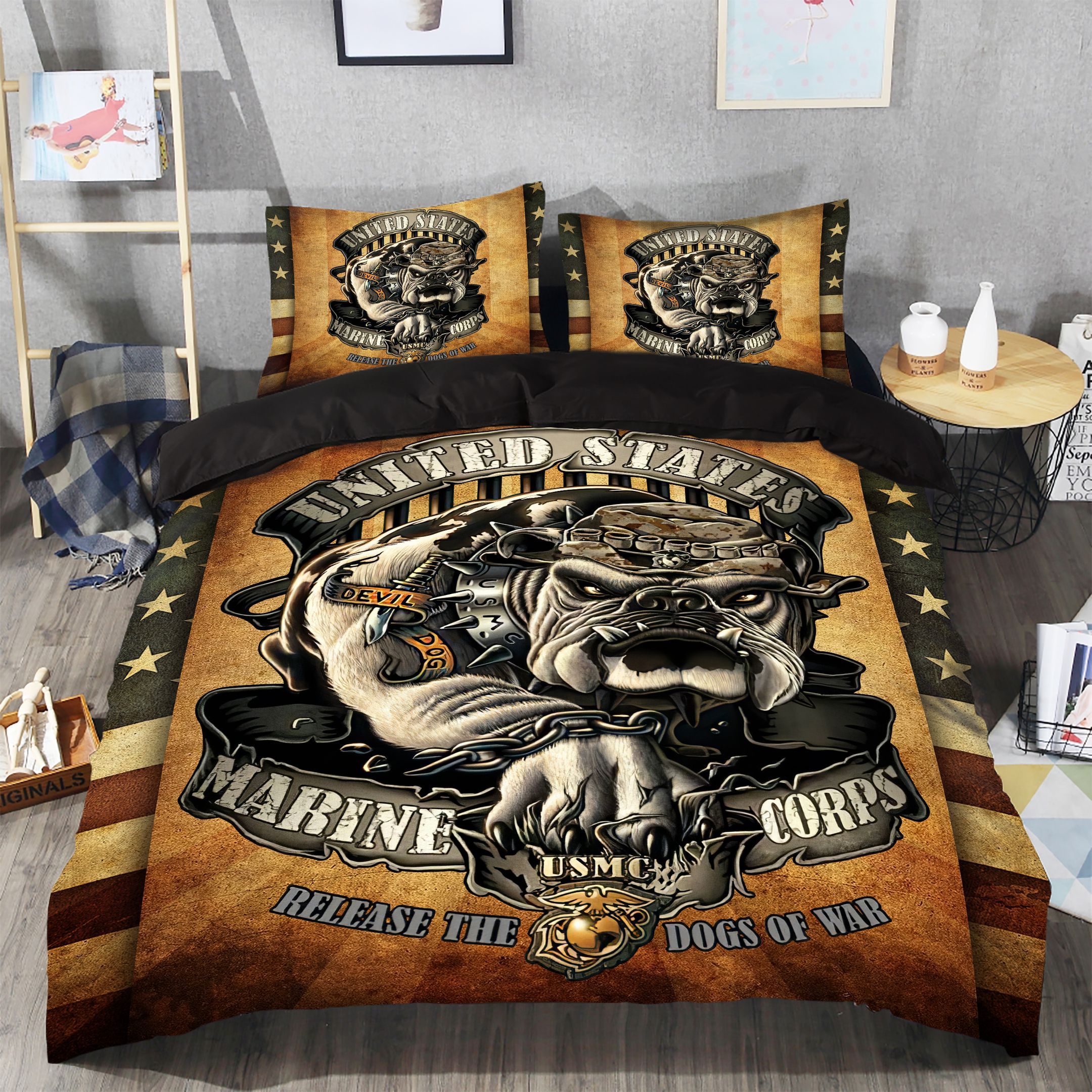 US Marine Bulldog Bedding Set