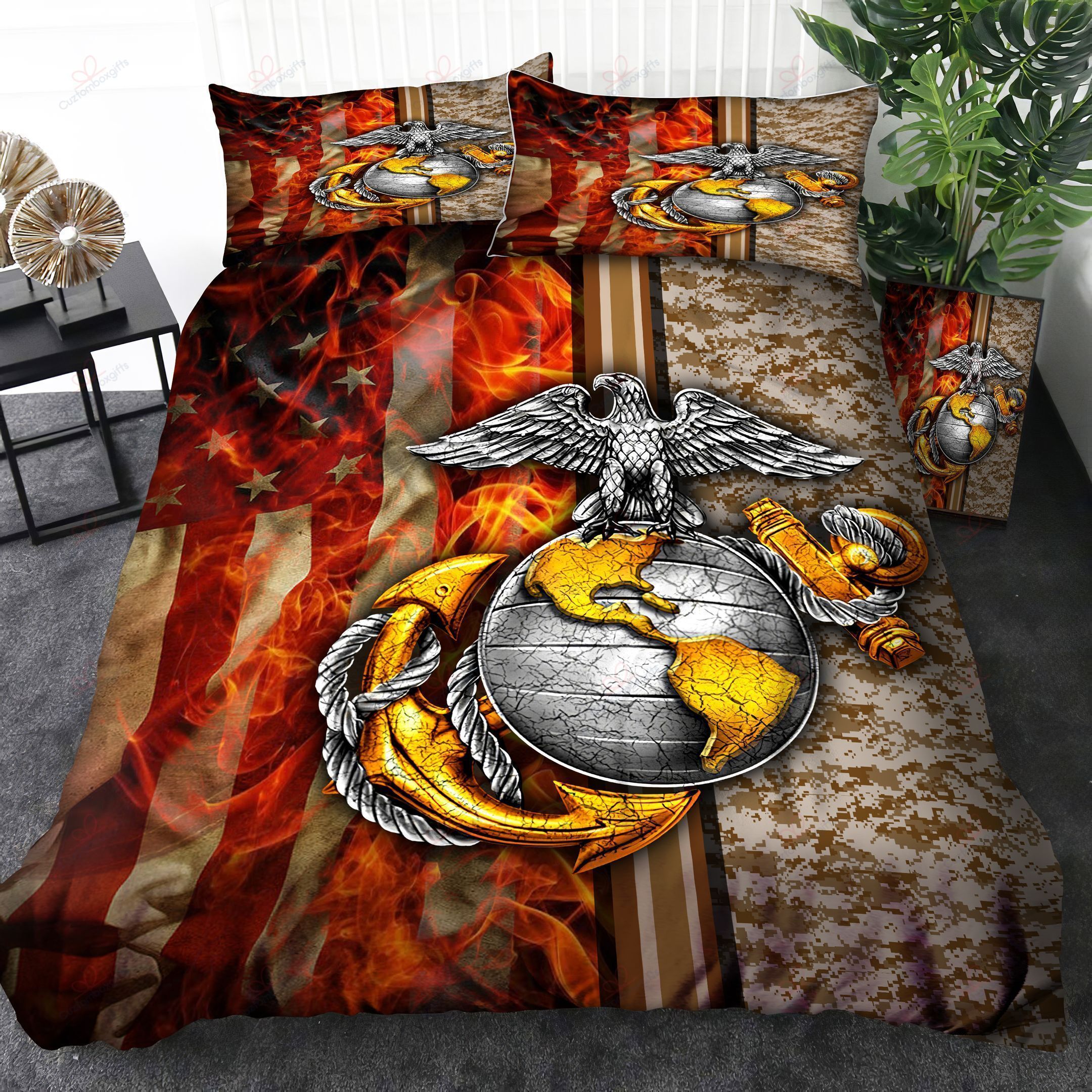 Us Marine Corp Bedding Set