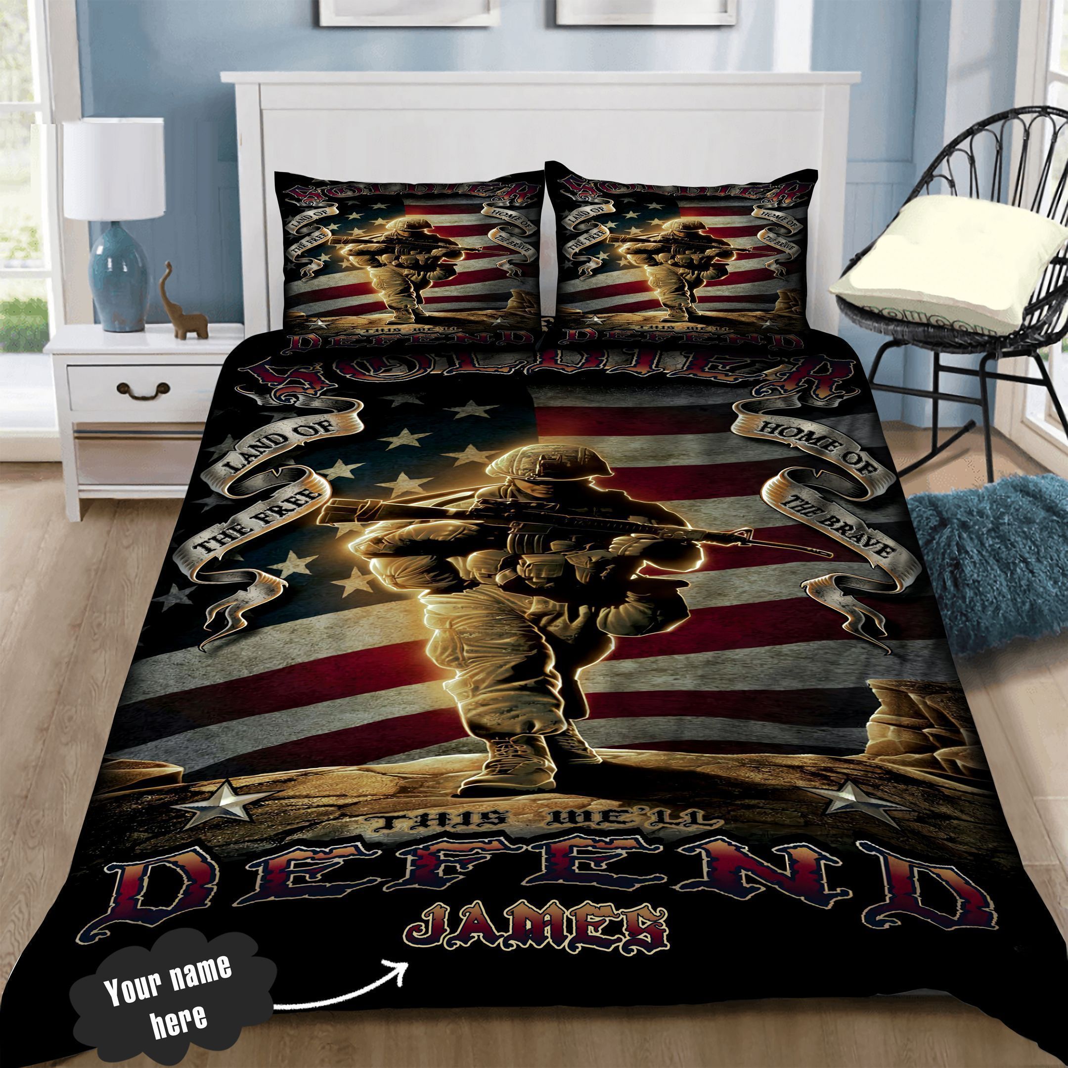 US Marine Corps Personalized Bedding Set