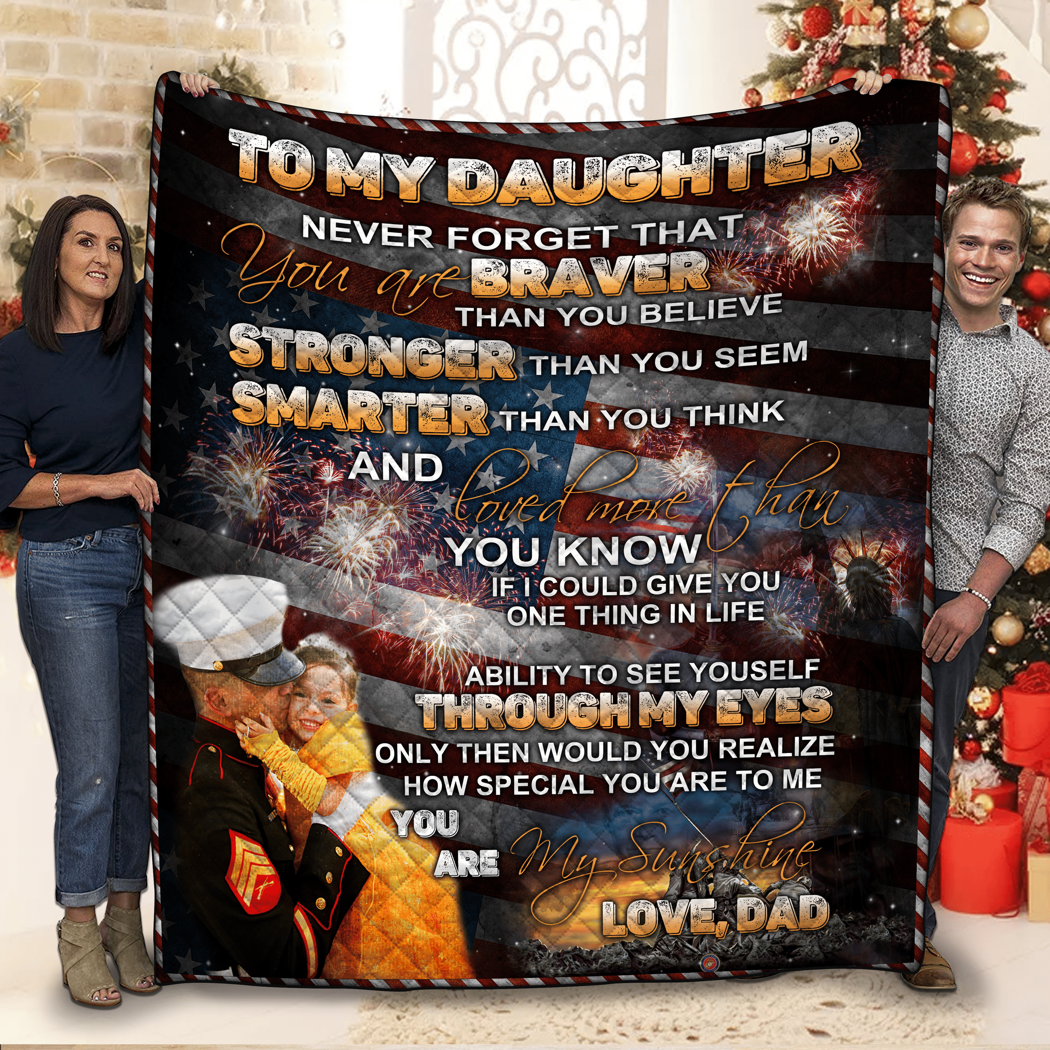 US Marine Corps To My Daughter MMM111107MI Quilt Blanket