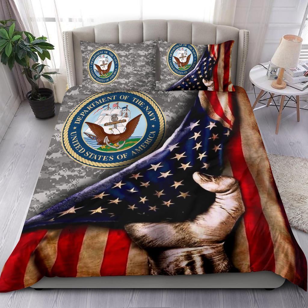 Us Navy American Flag Bedding Set