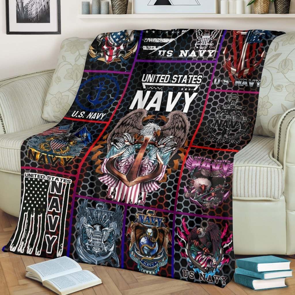 Us Navy Fleece Blanket