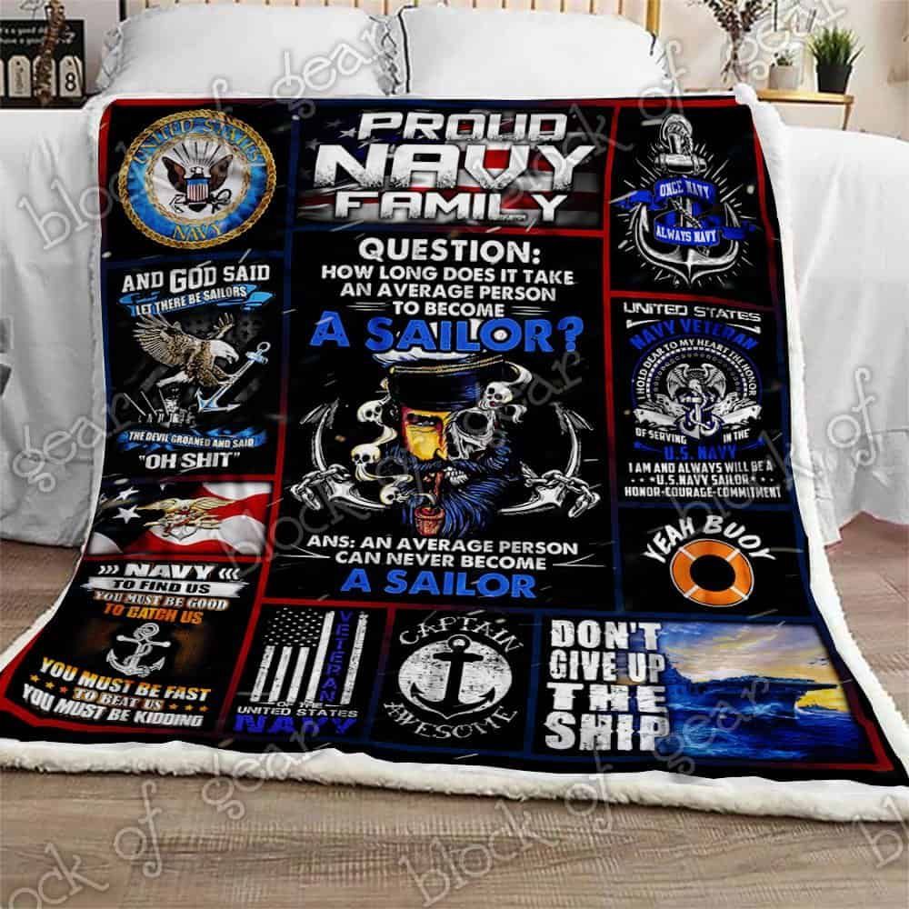US Navy Sailor Fleece Blanket