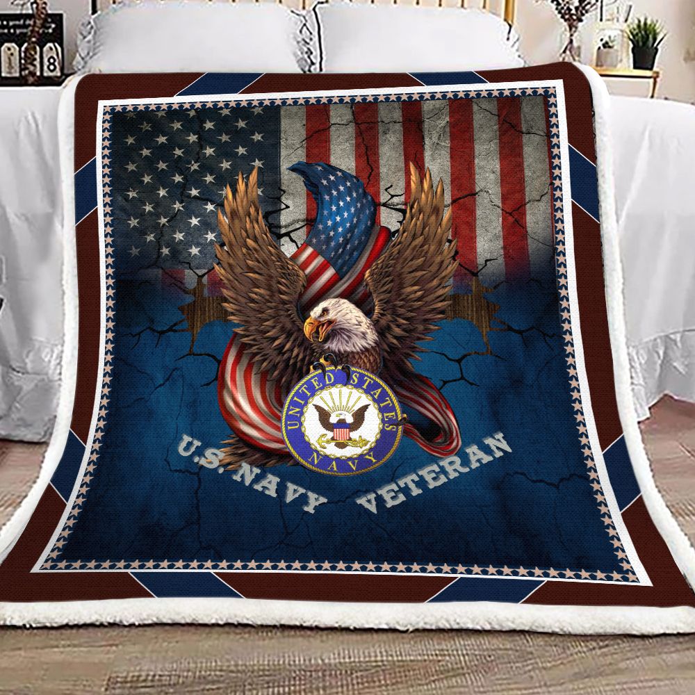 US Navy Veteran Fleece Blanket