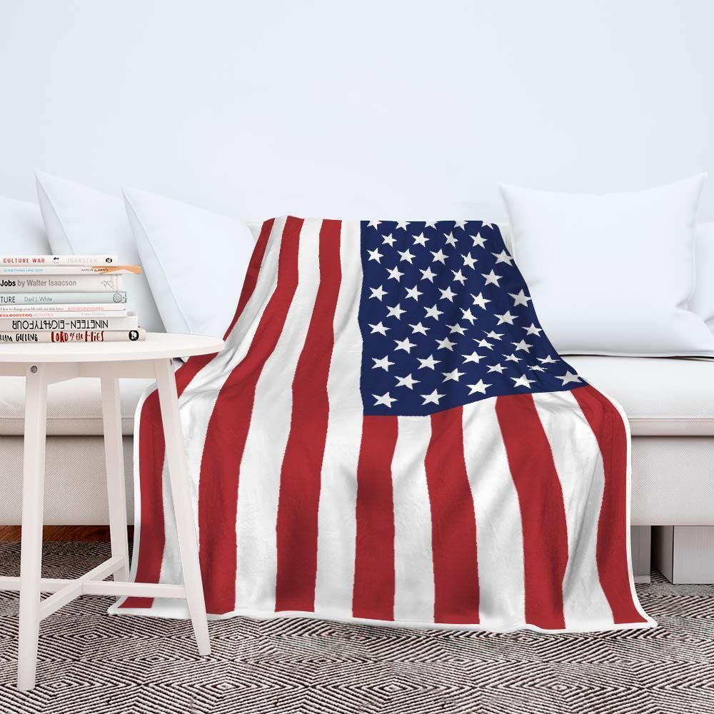 USA Flag Sherpa Fleece Blanket