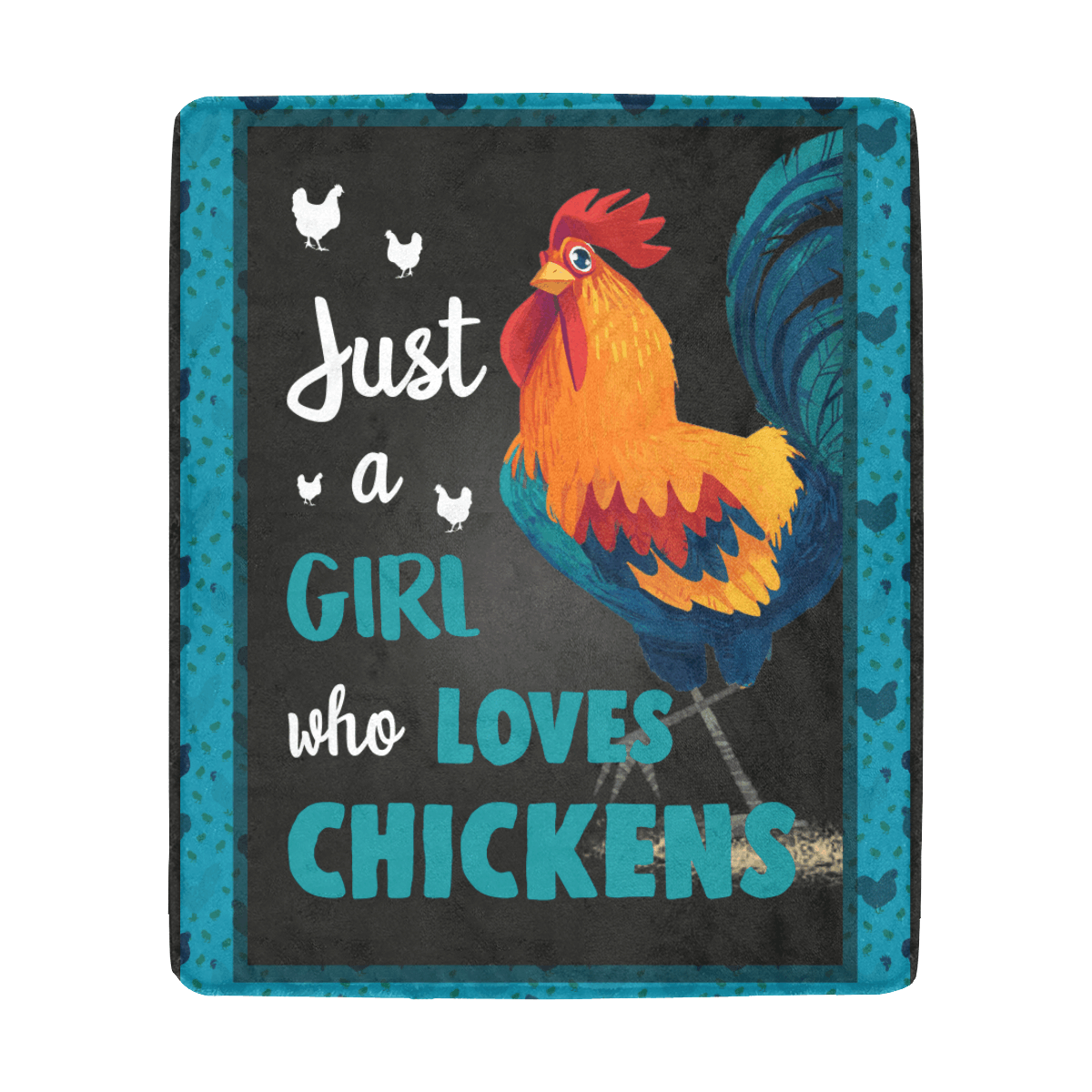 Ust A Girl Who Loves Chickens Sherpa Fleece Blanket