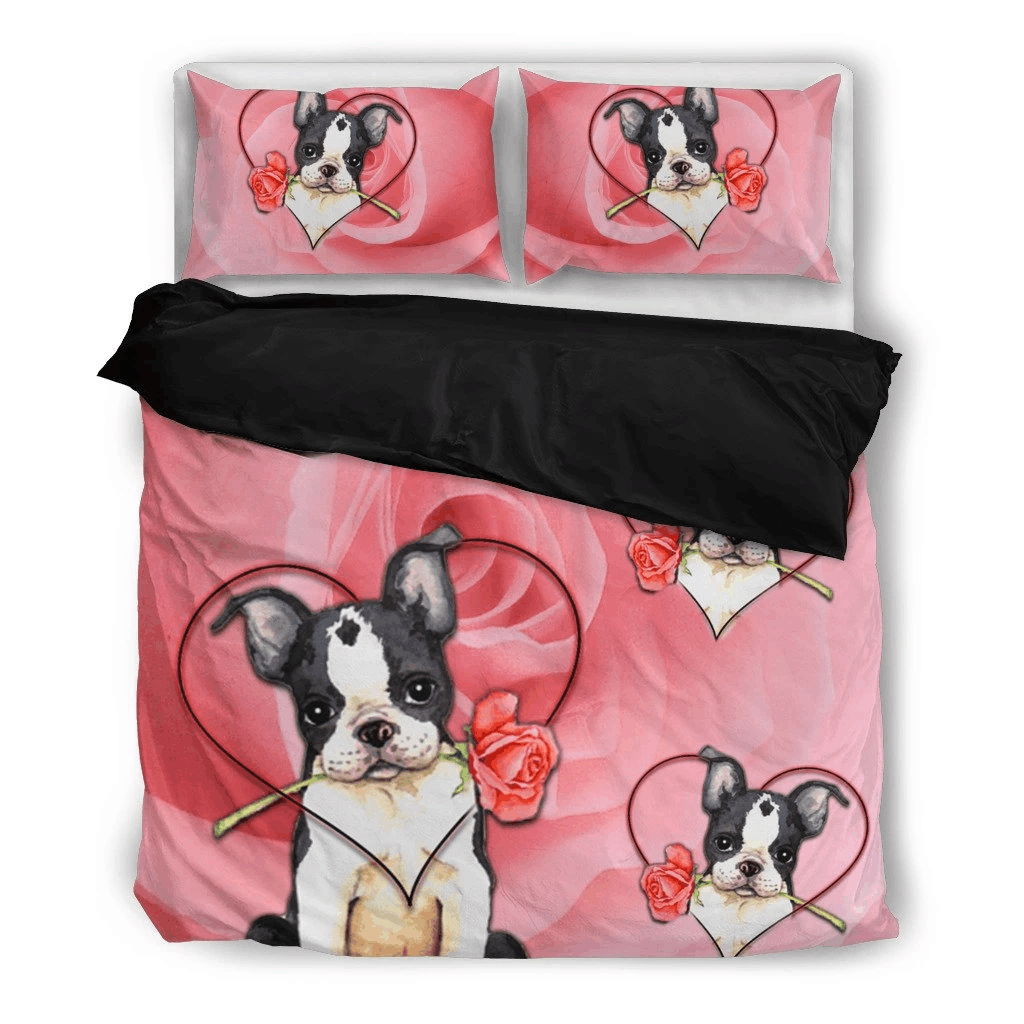 Valentine Boston Terrier Bedding Set