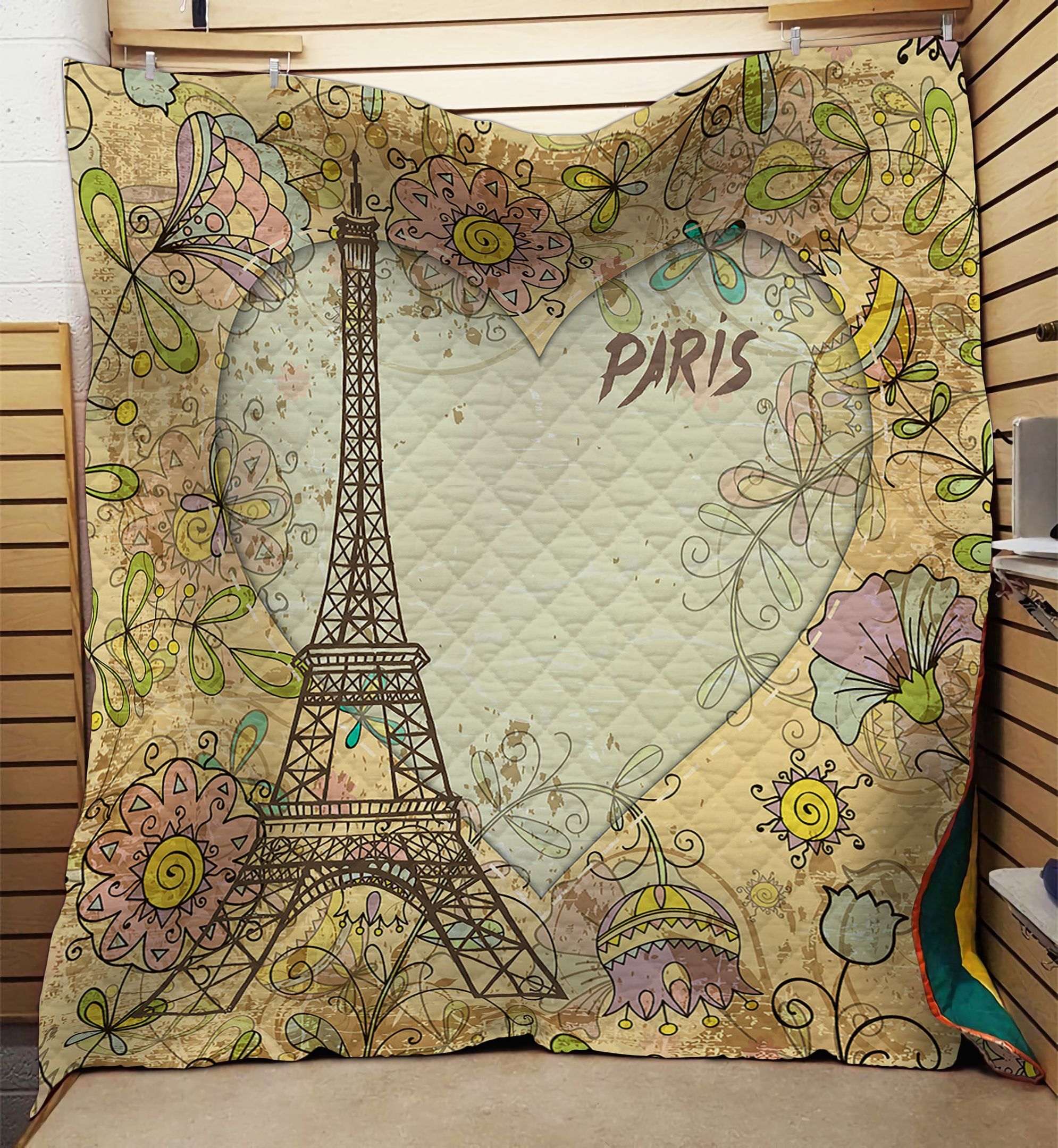 Valentine Eiffel Tower Paris GS-NT1601 Quilt Blanket