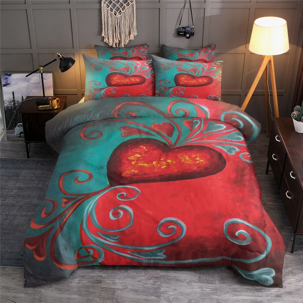 Valentine Fire Heart Bedding Set