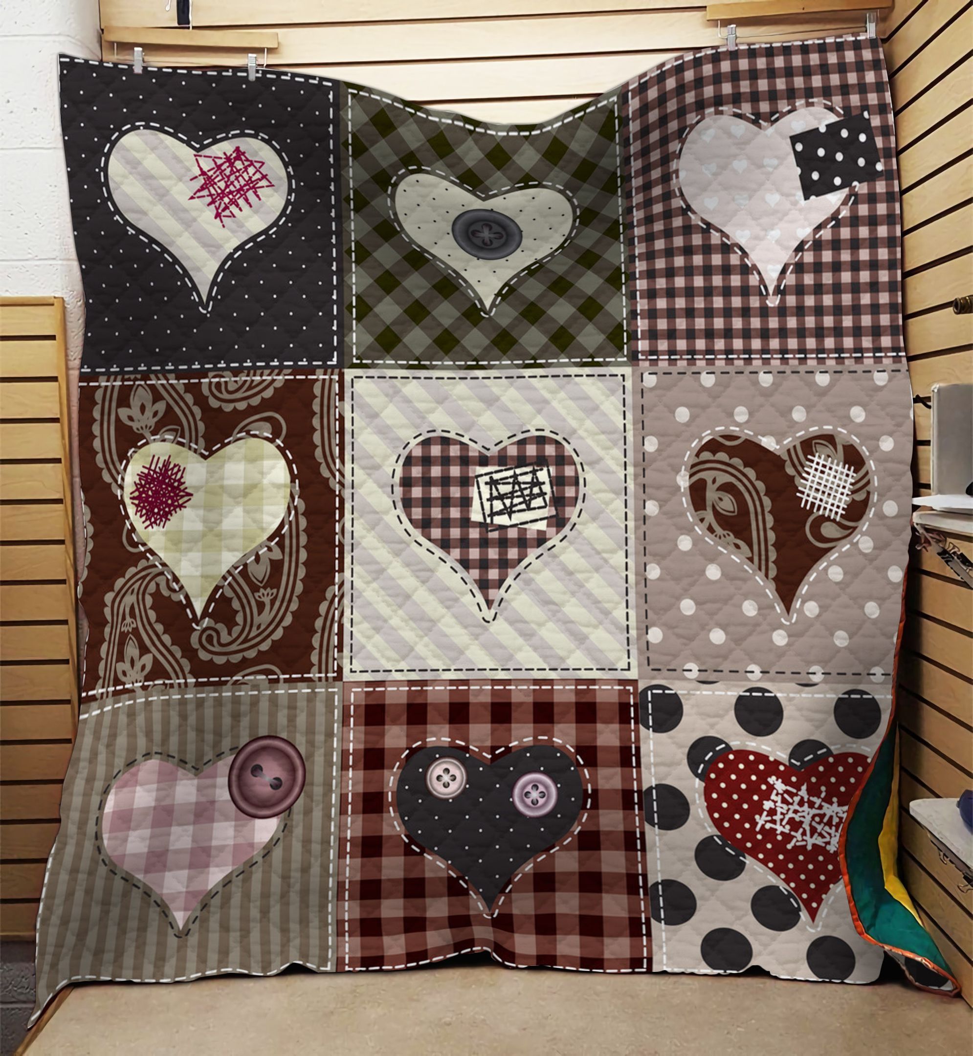 Valentine Heart Of Love Patchwork GS-KL1101TT Quilt Blanket