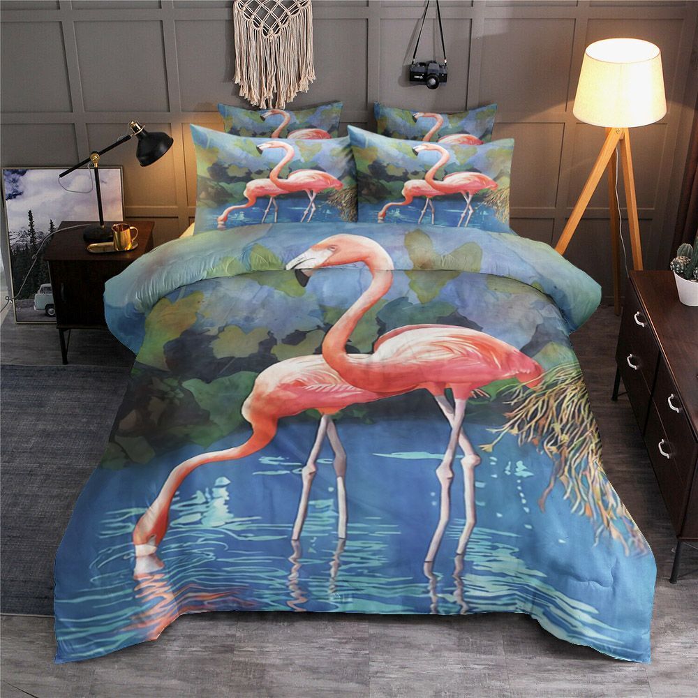 Valentine Love Flamingo Bedding Set