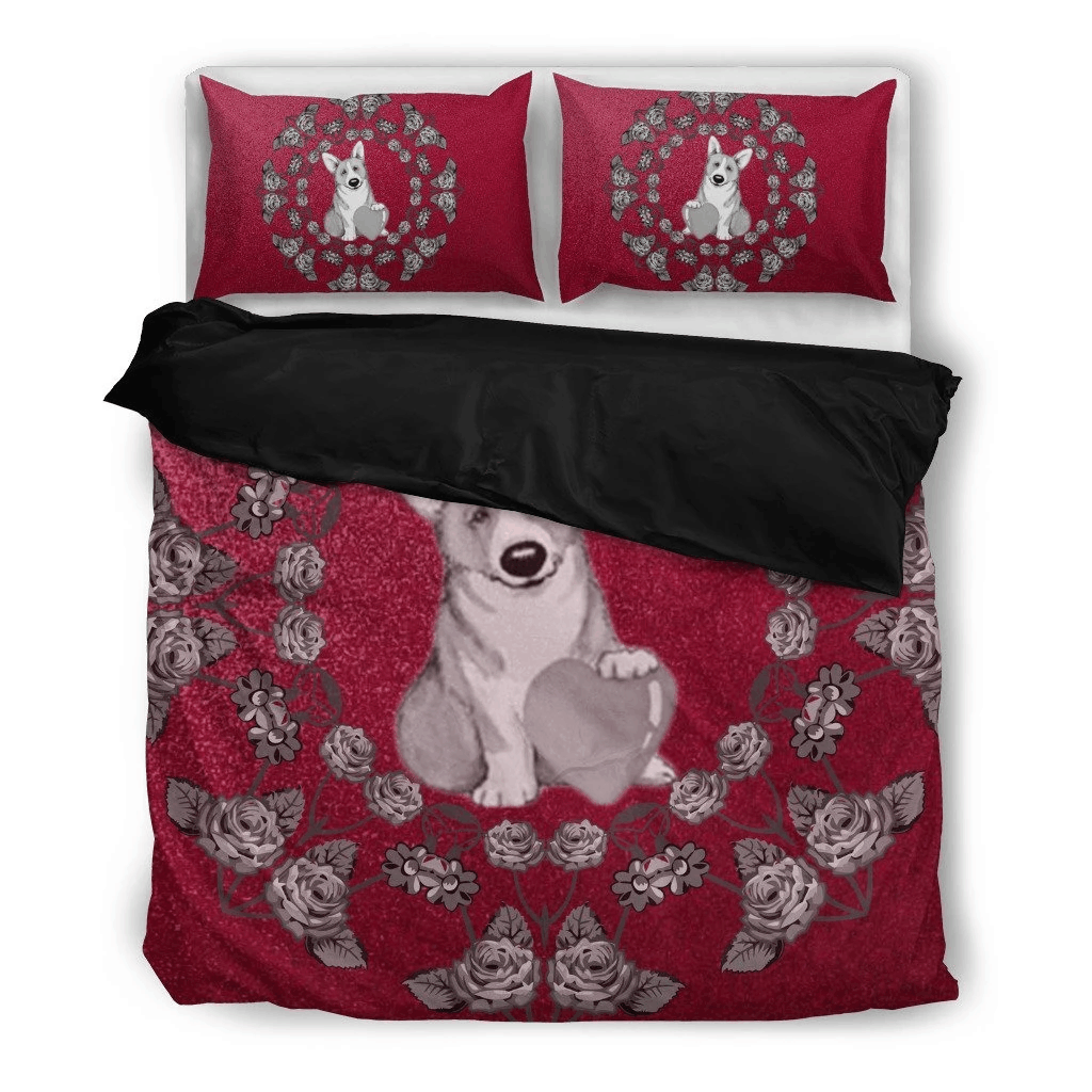 Valentine Pembroke Welsh Corgi Bedding Set