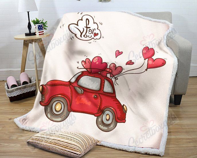 Valentine’s Day For You Heart Car Fleece Blanket