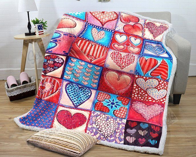 Valentine’s Day Heart Fleece Blanket