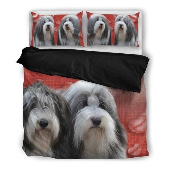 Valentine’s Day Special Bearded Collie Red Bedding Set