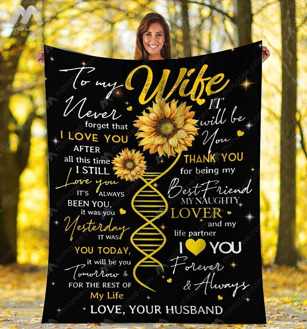 Valentine’s Day To My Wife Never Forget That I Love You Sherpa Fleece Blanket