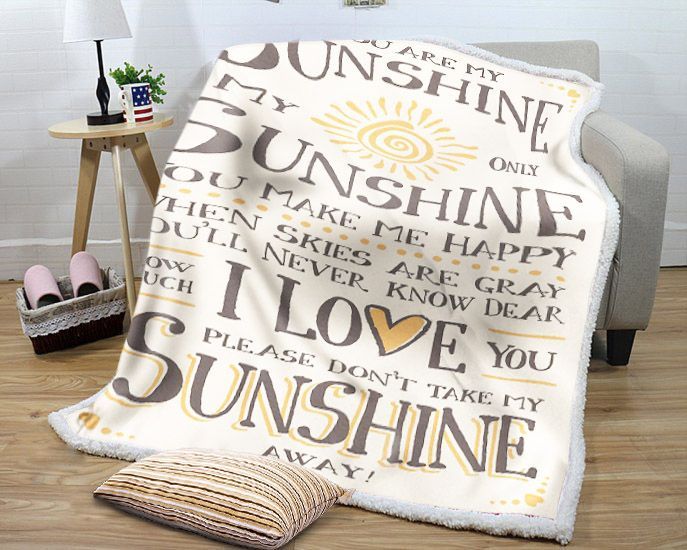 Valentine’s Day You Are My Sunshine Sherpa Fleece Blanket