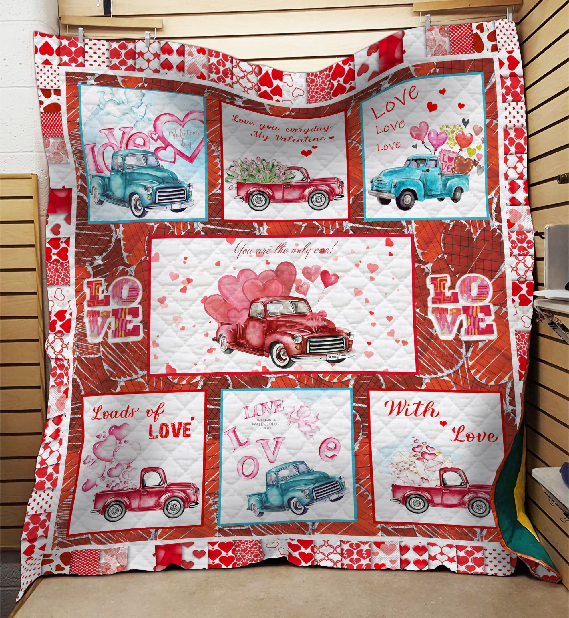 Valentine Truck Love You Everyday GS-NT0602HY Quilt Blanket