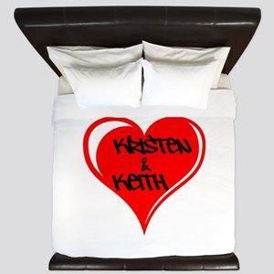 Valentines Day Heart Custom Name Bedding Set