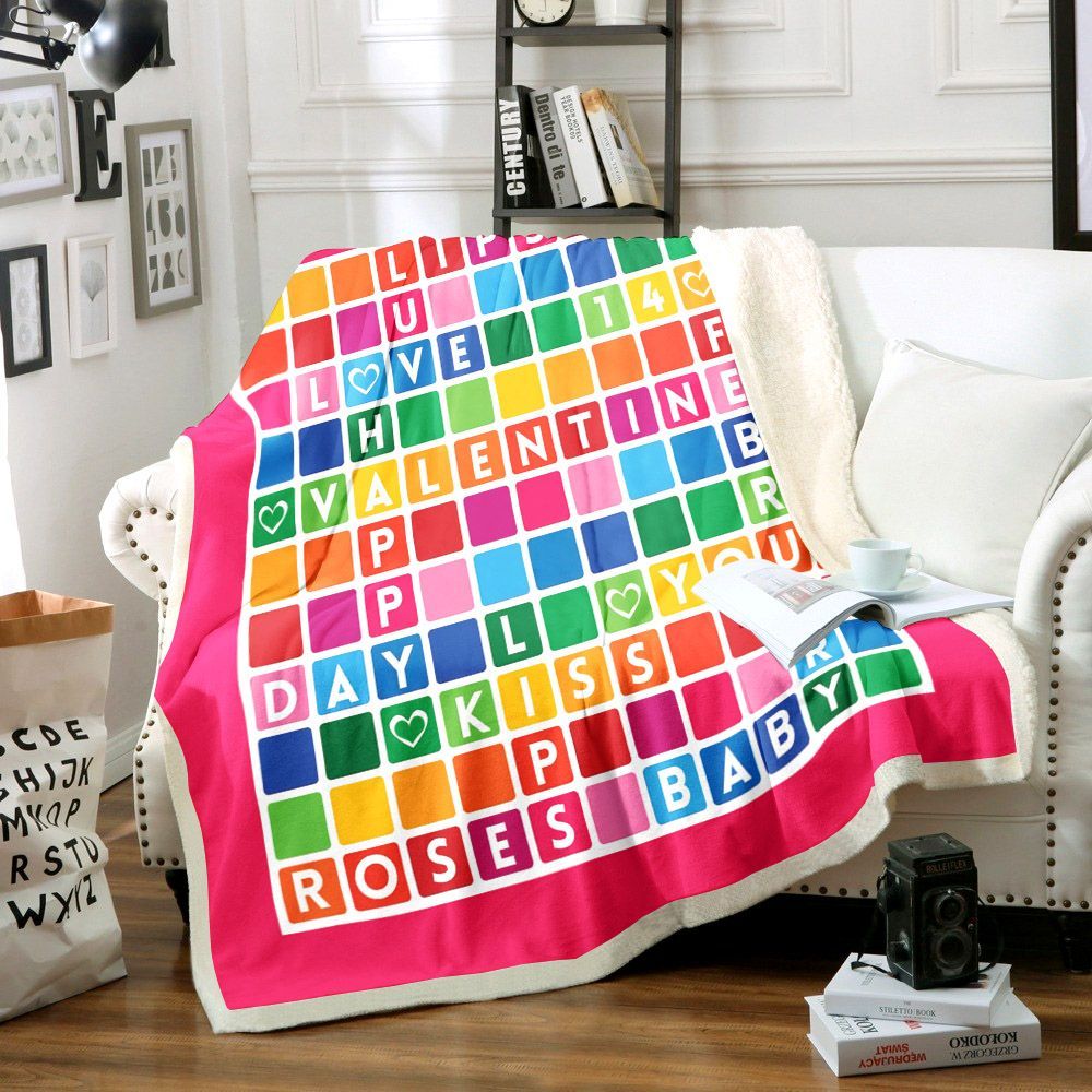 Valentines Day Sherpa Fleece Blanket