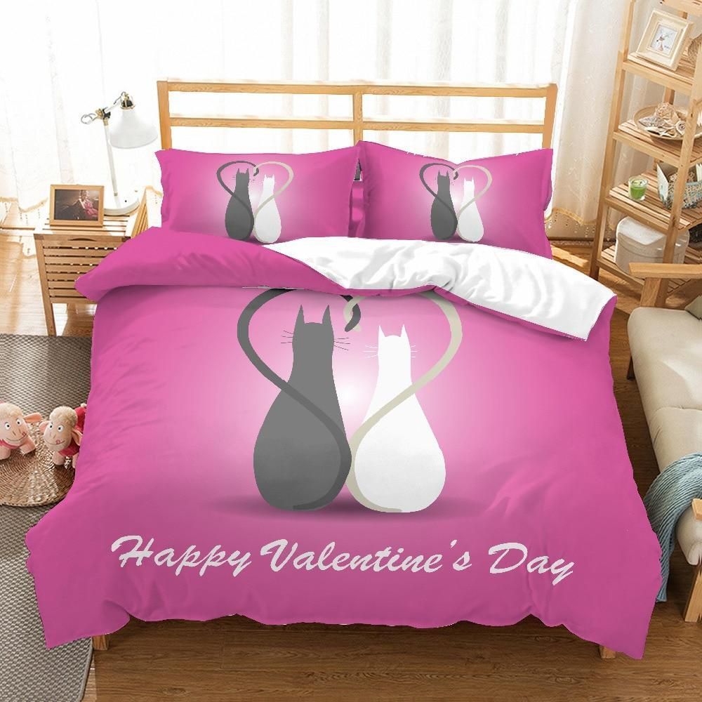 Valentines Day Love Cat Bedding Set