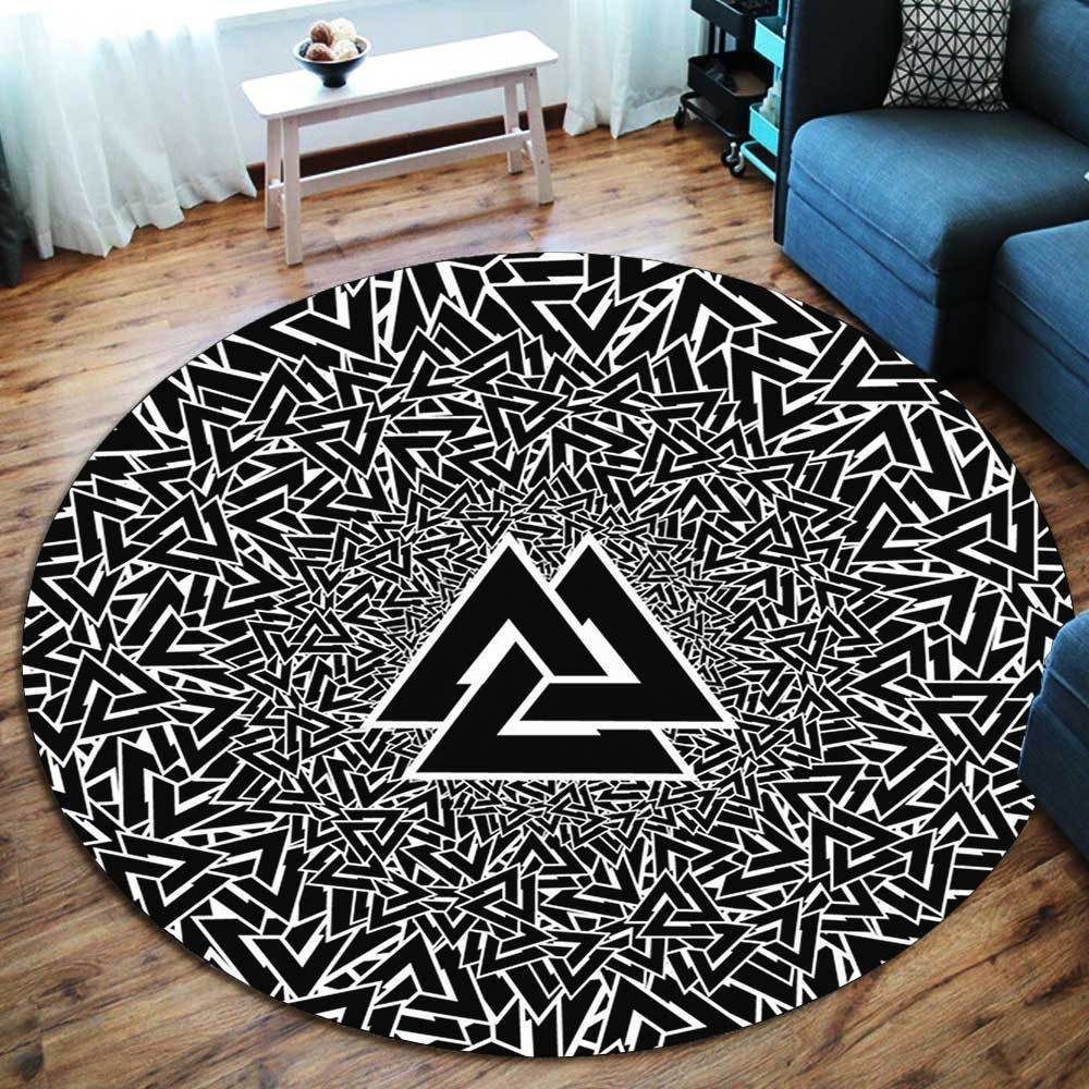 Valknut Symbol Round Carpet