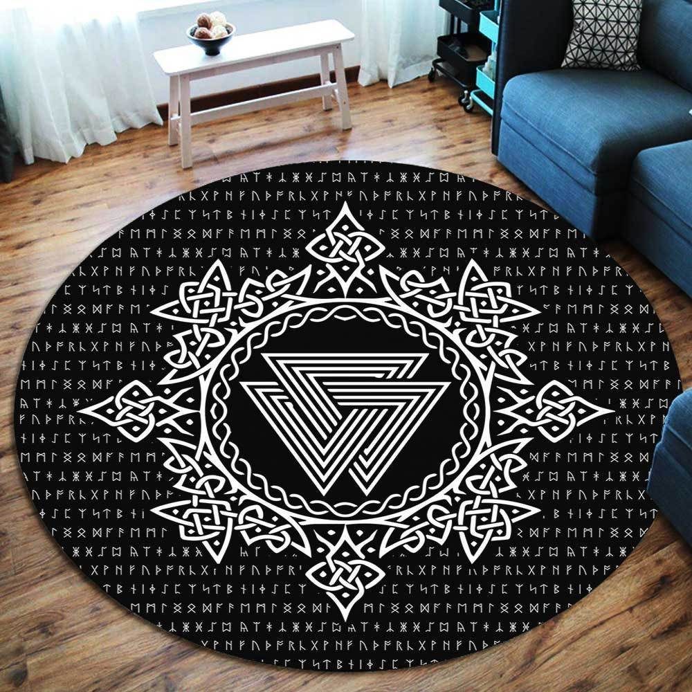 Valknut Symbol Viking Round Carpet