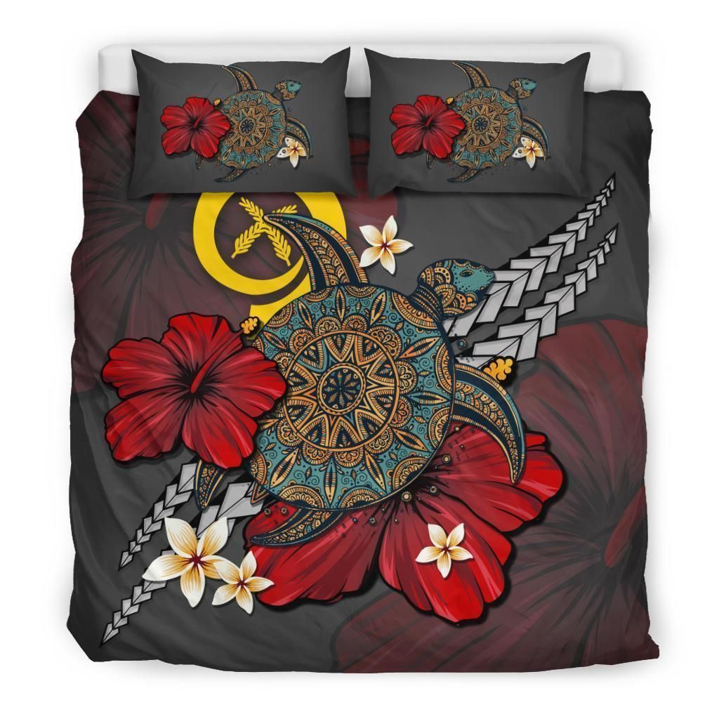 Vanuatu Gray Turtle Tribal Bedding Set