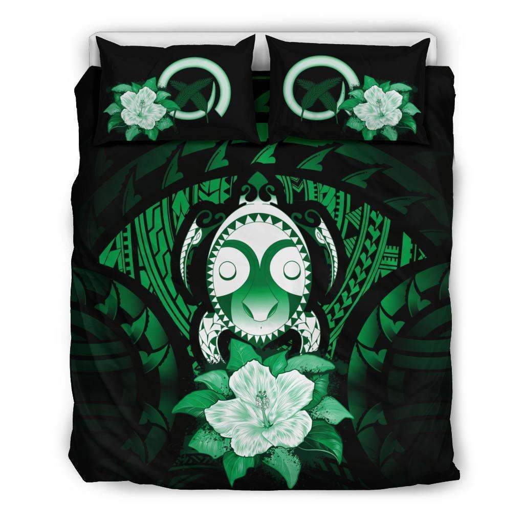 Vanuatu Green Hibiscus Bedding Set