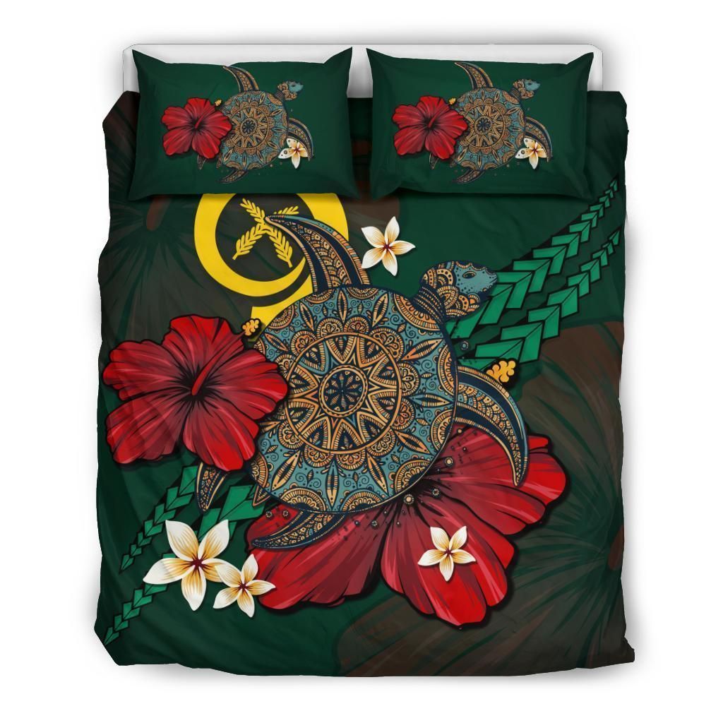 Vanuatu Green Turtle Tribal Bedding Set