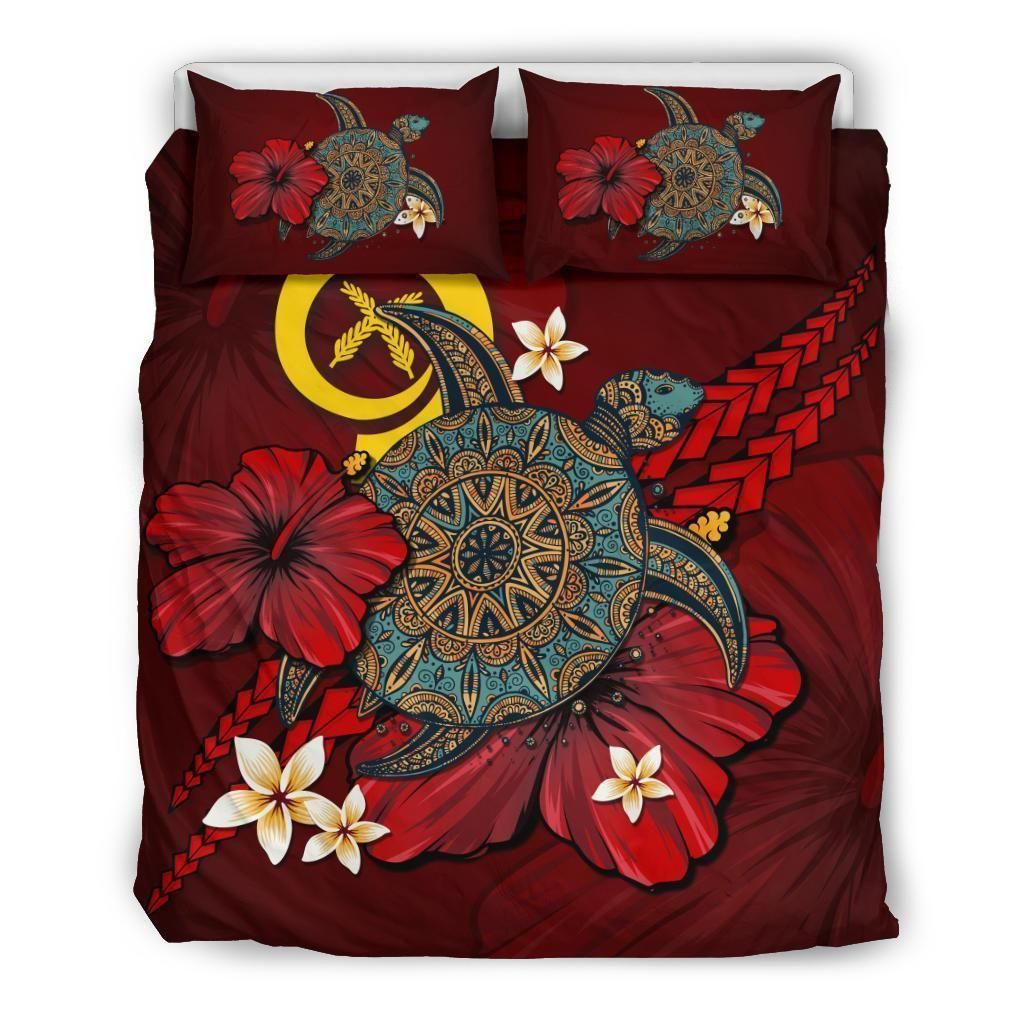 Vanuatu Red Turtle Tribal Bedding Set