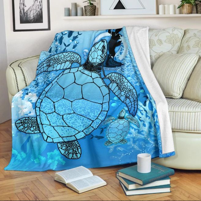 Vanuatu Turtle Sherpa Fleece Blanket