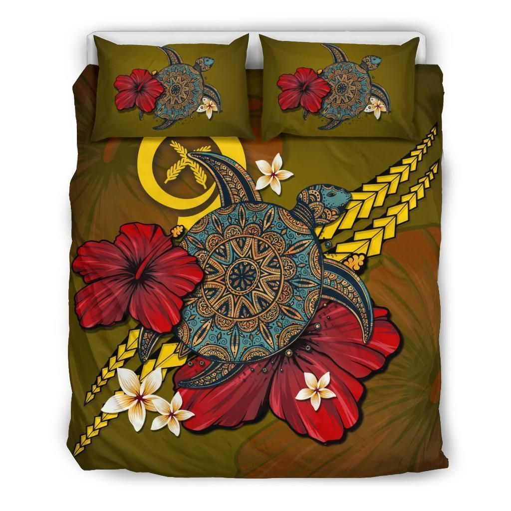 Vanuatu Yellow Turtle Tribal Bedding Set