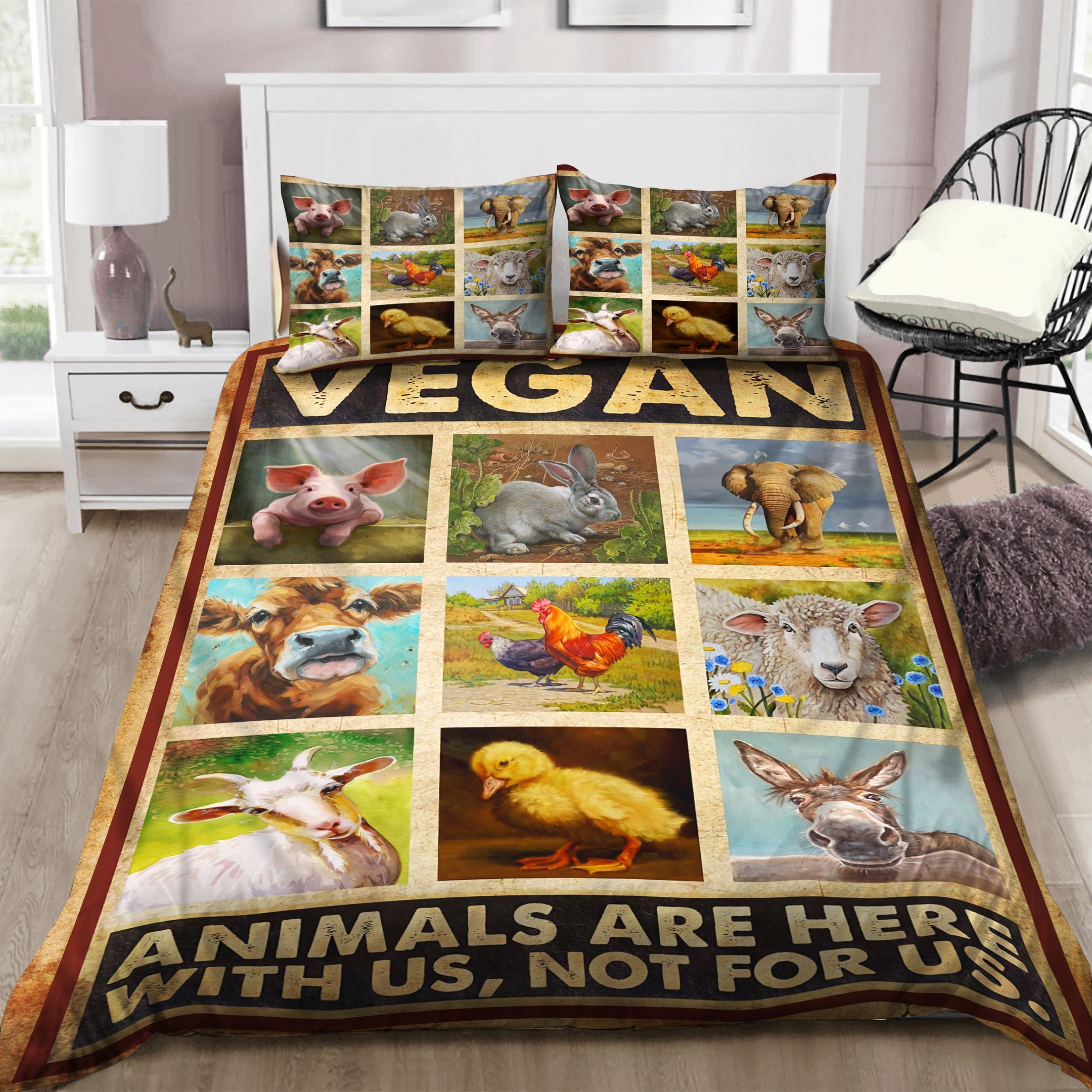 Vegan Animals Bedding Set