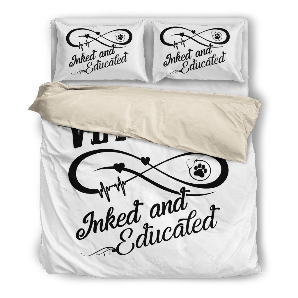 Vet Tech Inked And Educated Bedding Set