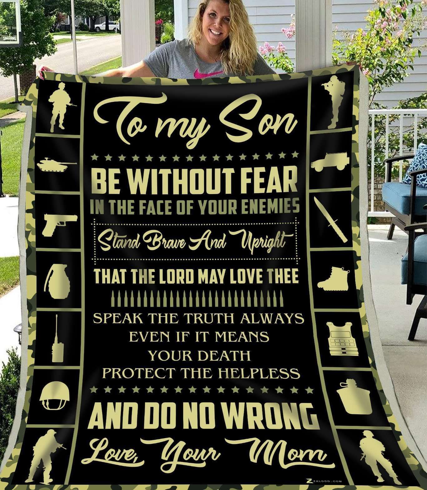 Veteran Blanket Gift For Son Be Without Fear