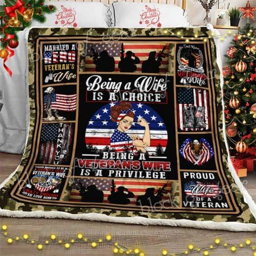 Veteran Sherpa Fleece Blanket